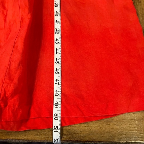 Cynthia Rowley 100% Linen Wide Leg Cropped Romper Jumpsuit, size 4, Orange - Picture 10 of 11